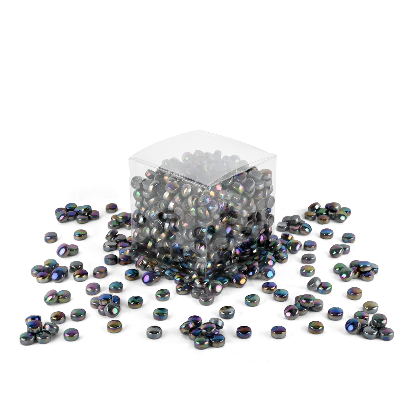 Black Pearl Round Glass Tiles 1Kg **School Bulk Buy**