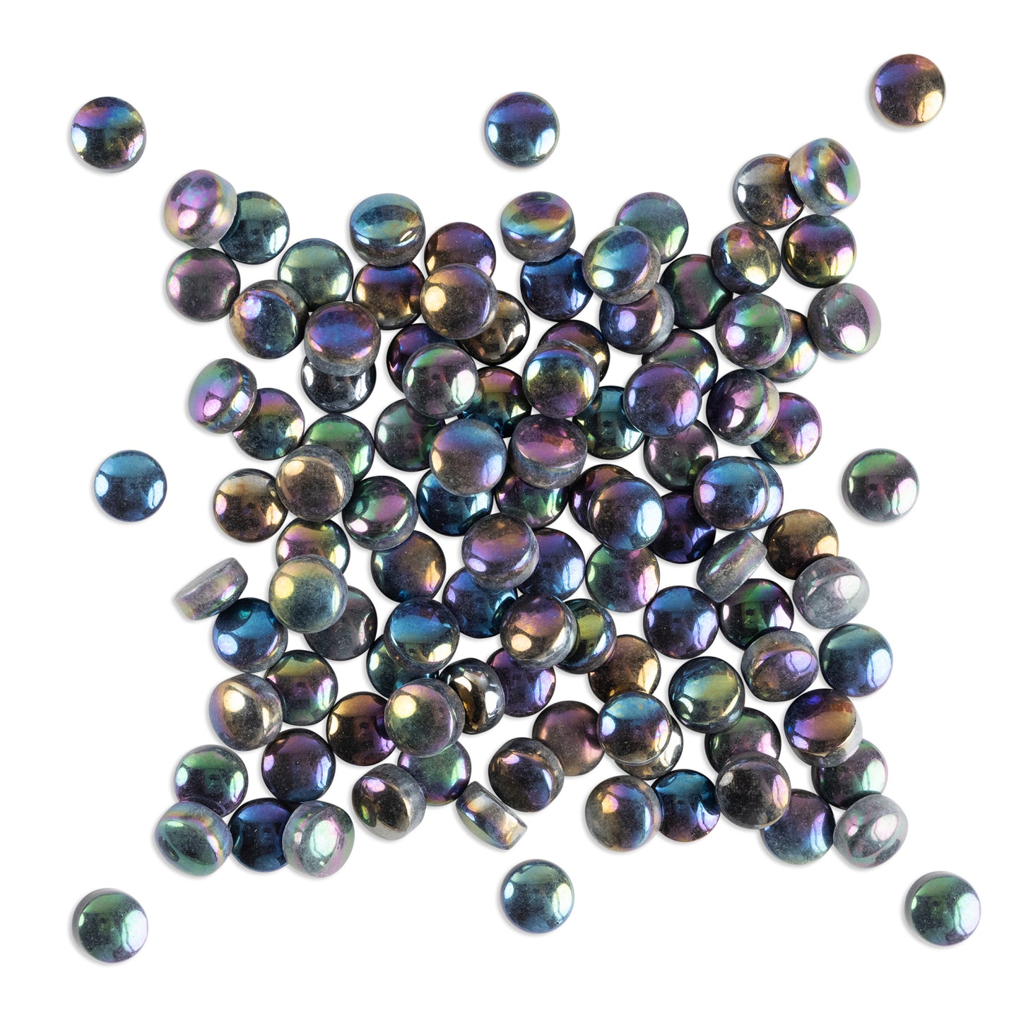 Black Pearl Round Glass Tiles 1Kg **School Bulk Buy**