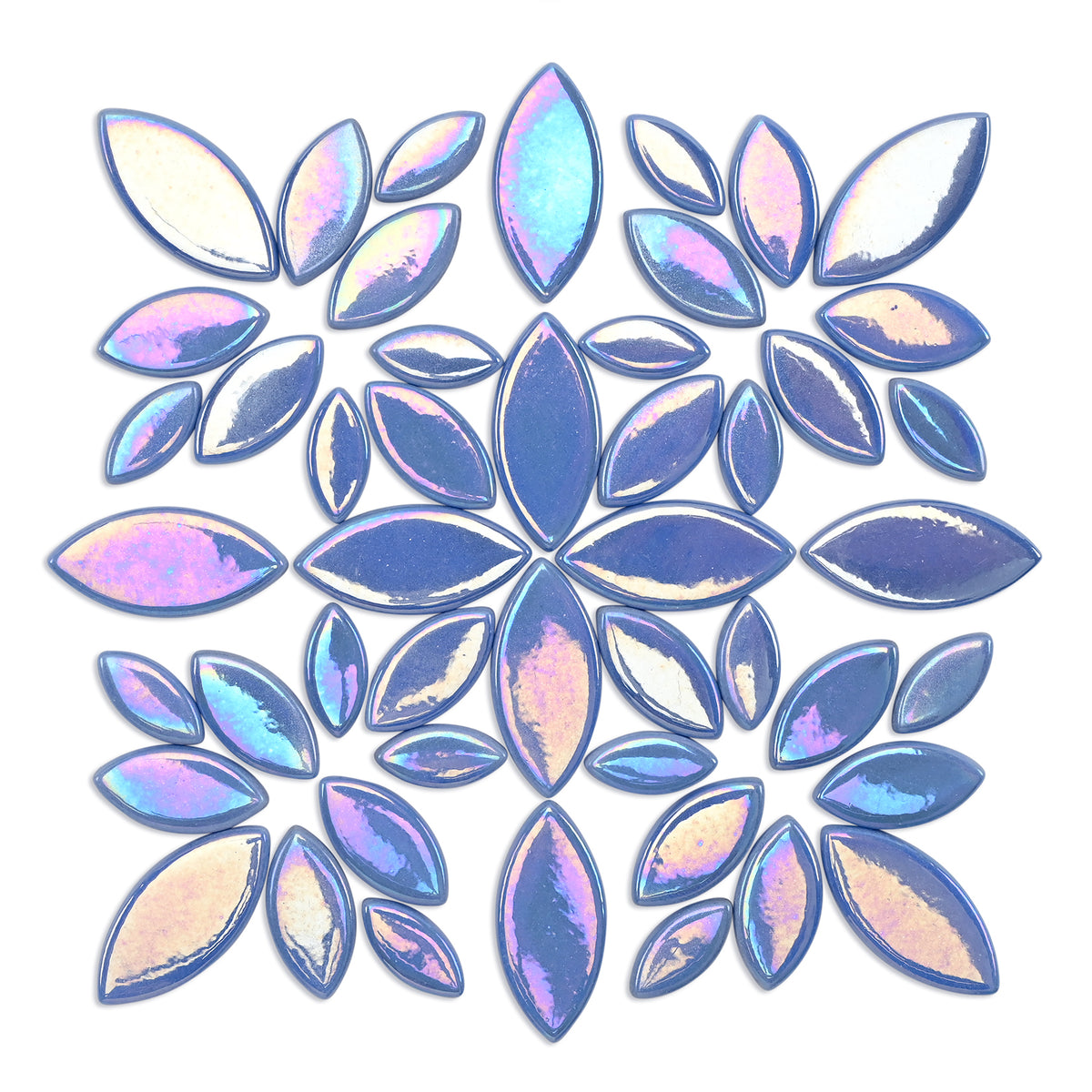 Blue Iridised Leaf & Petal Shapes 250g