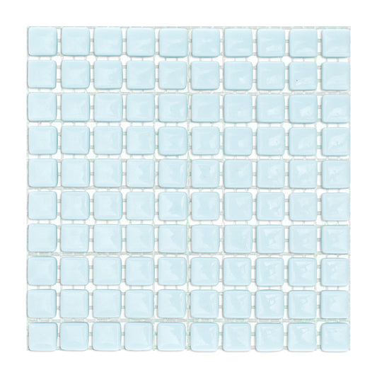 C10 Light Blue Glass Blocks on Mesh Blue Mosaic Tiles - 100pcs