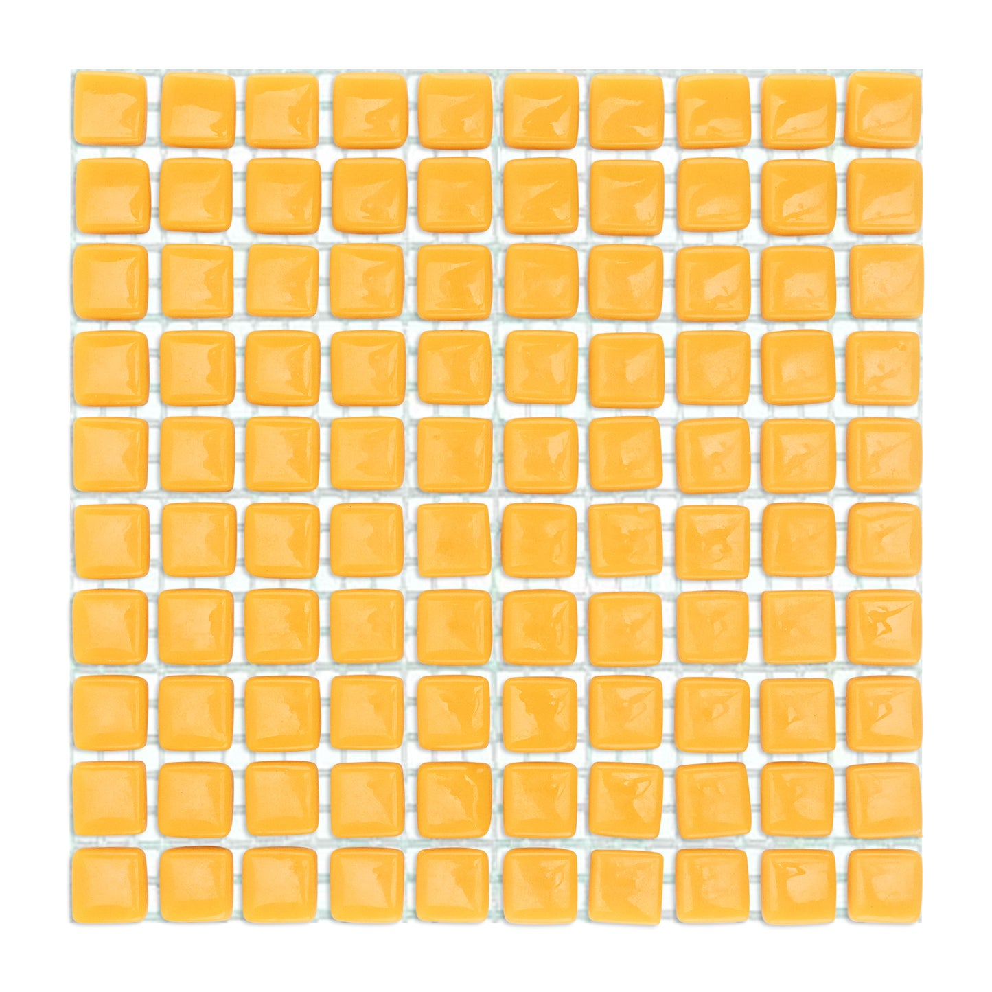C19 Banana Glass Blocks on Mesh Yellow Mosaic Tiles - 100pcs