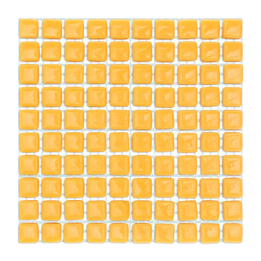 C19 Banana Glass Blocks on Mesh Yellow Mosaic Tiles - 100pcs