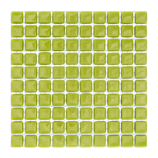 C47 Light Green Glass Blocks on Mesh Mosaic Tiles - 100pcs