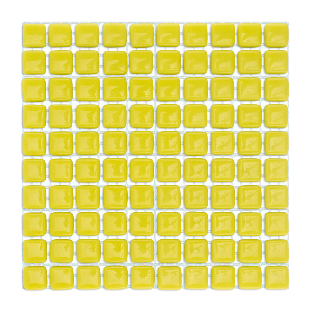 C49 Lime Green Glass Blocks on Mesh Mosaic Tiles - 100pcs