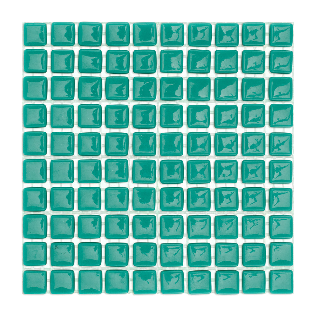 C54Teal Glass Blocks on Mesh Green Mosaic Tiles - 100pcs