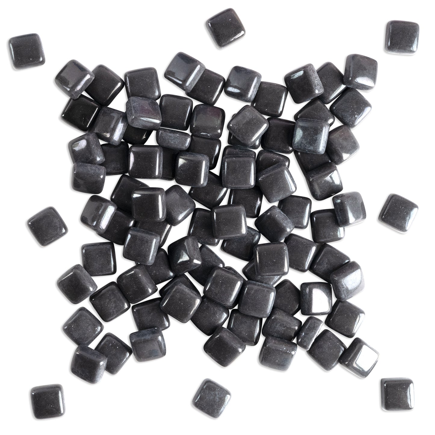 Charcoal Glass Blocks Black Mosaic Tiles 250g