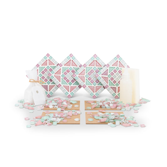 Christmas Coasters Mosaic Kit - Pastel Colours