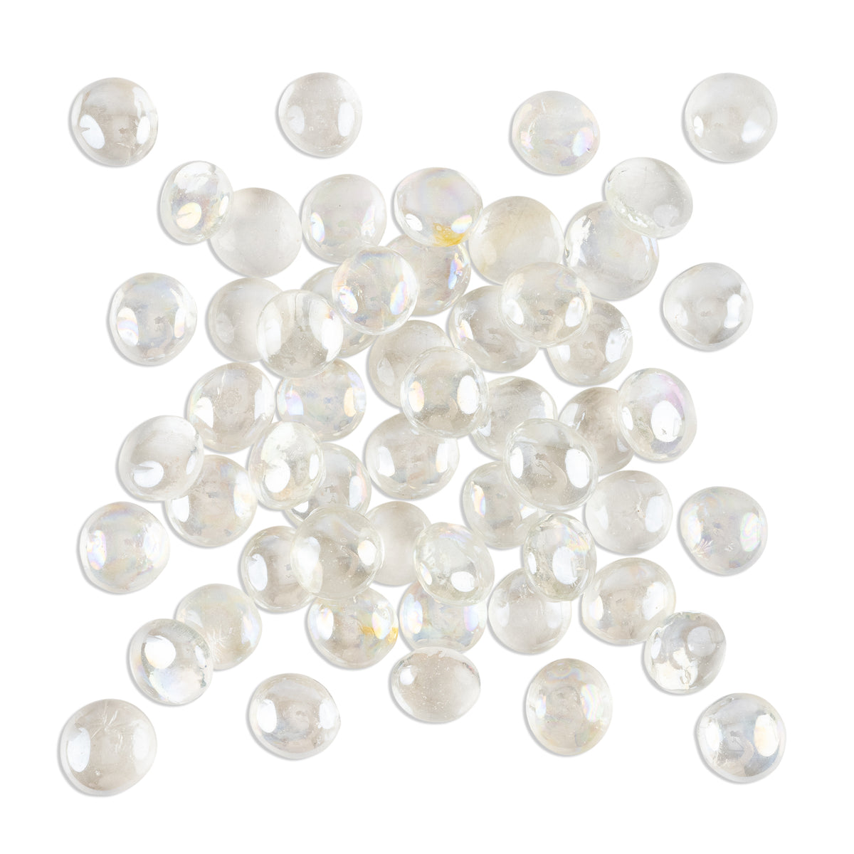 Clear & Iridised Clear Round Glass Mosaic Gem Mix 250g