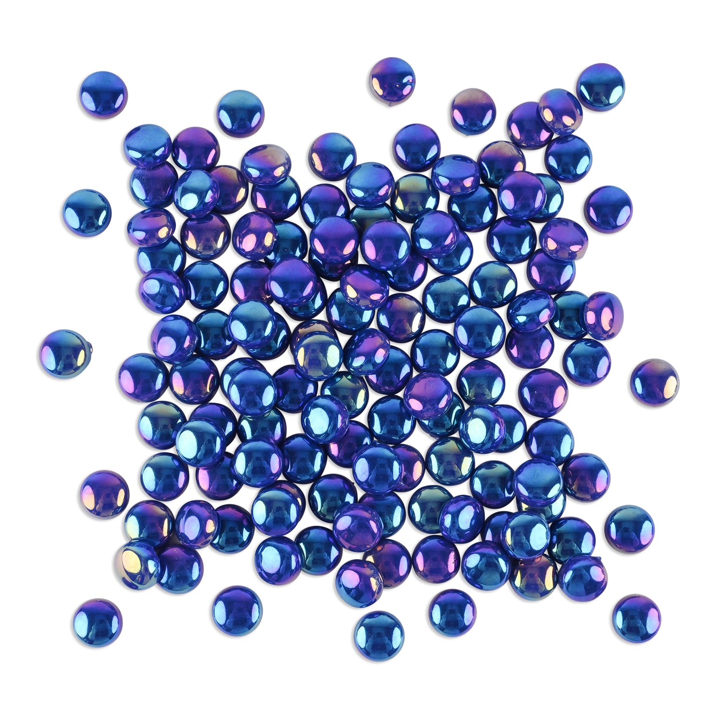 Dark Blue Pearl Round Glass Tiles 250g