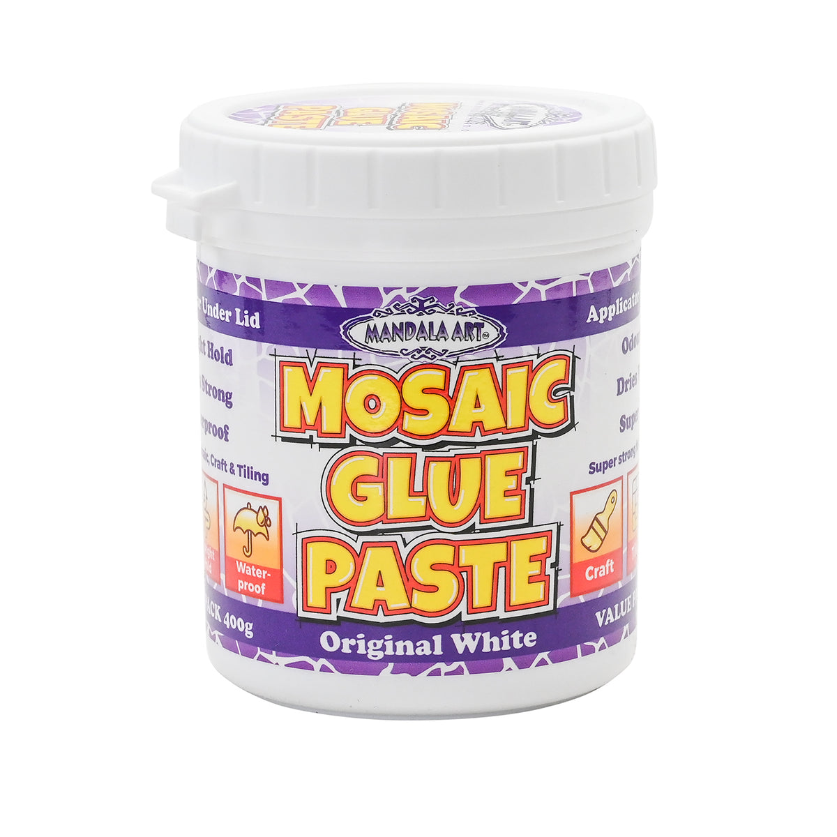 Mosaic Glue Paste Tub 400g x 4 Tubs **School Bulk Buy**