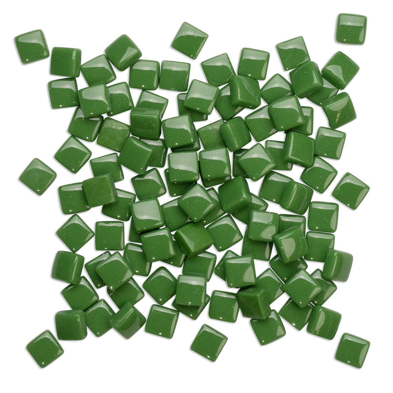 Green Glass Blocks 12mm Mosaic Tiles 1Kg **School Bulk Buy**