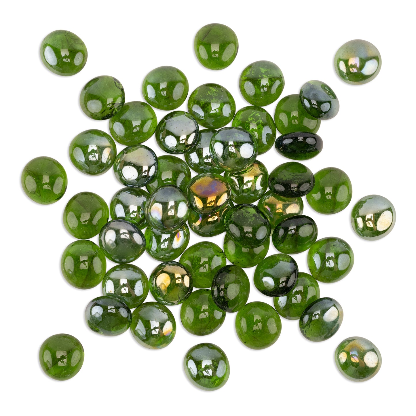 Green Round Glass Mosaic Gems 1Kg **School Bulk Buy**