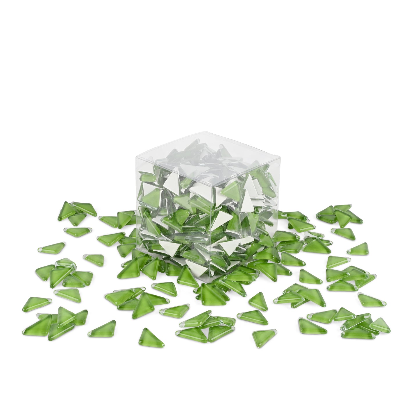 Green Triangles Mosaic Glass 1Kg **School Bulk Buy**