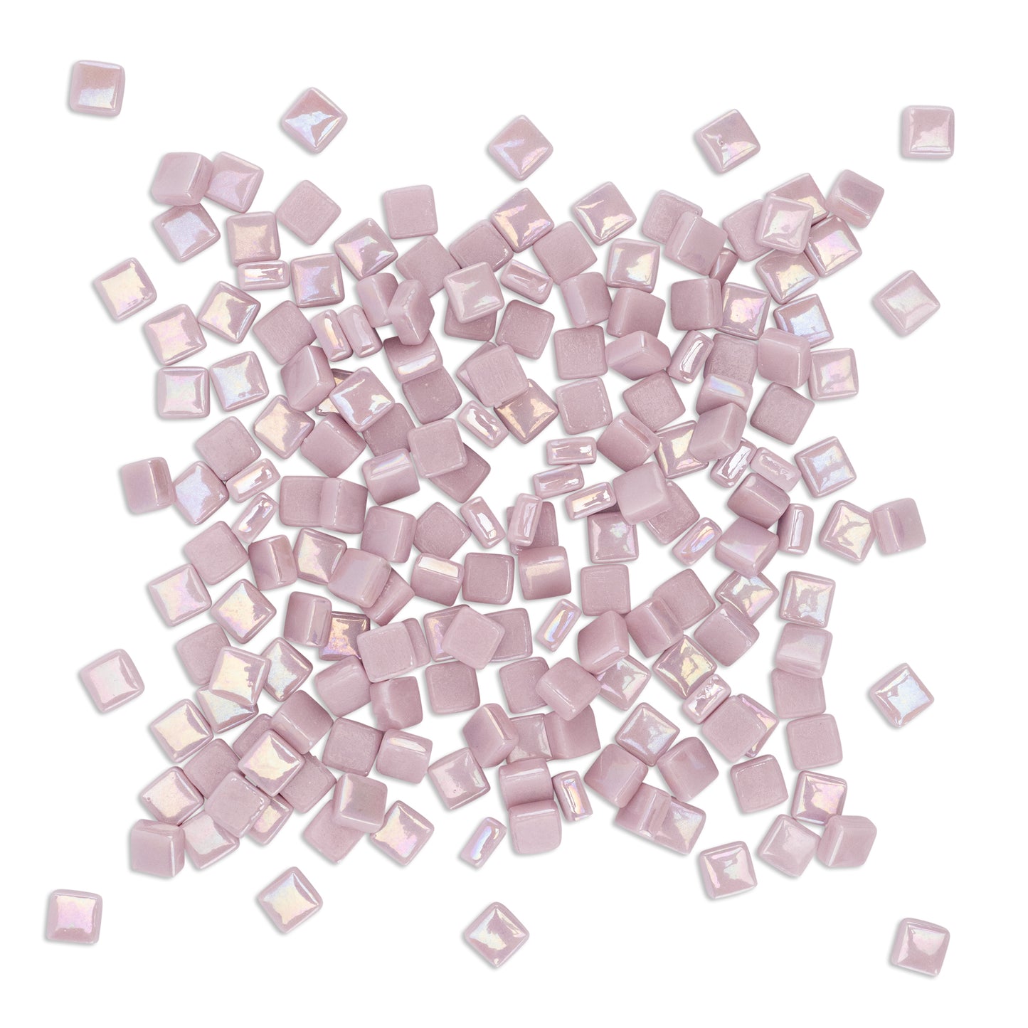 Pink Mini Iridised Glass Blocks Mosaic Tiles 250g