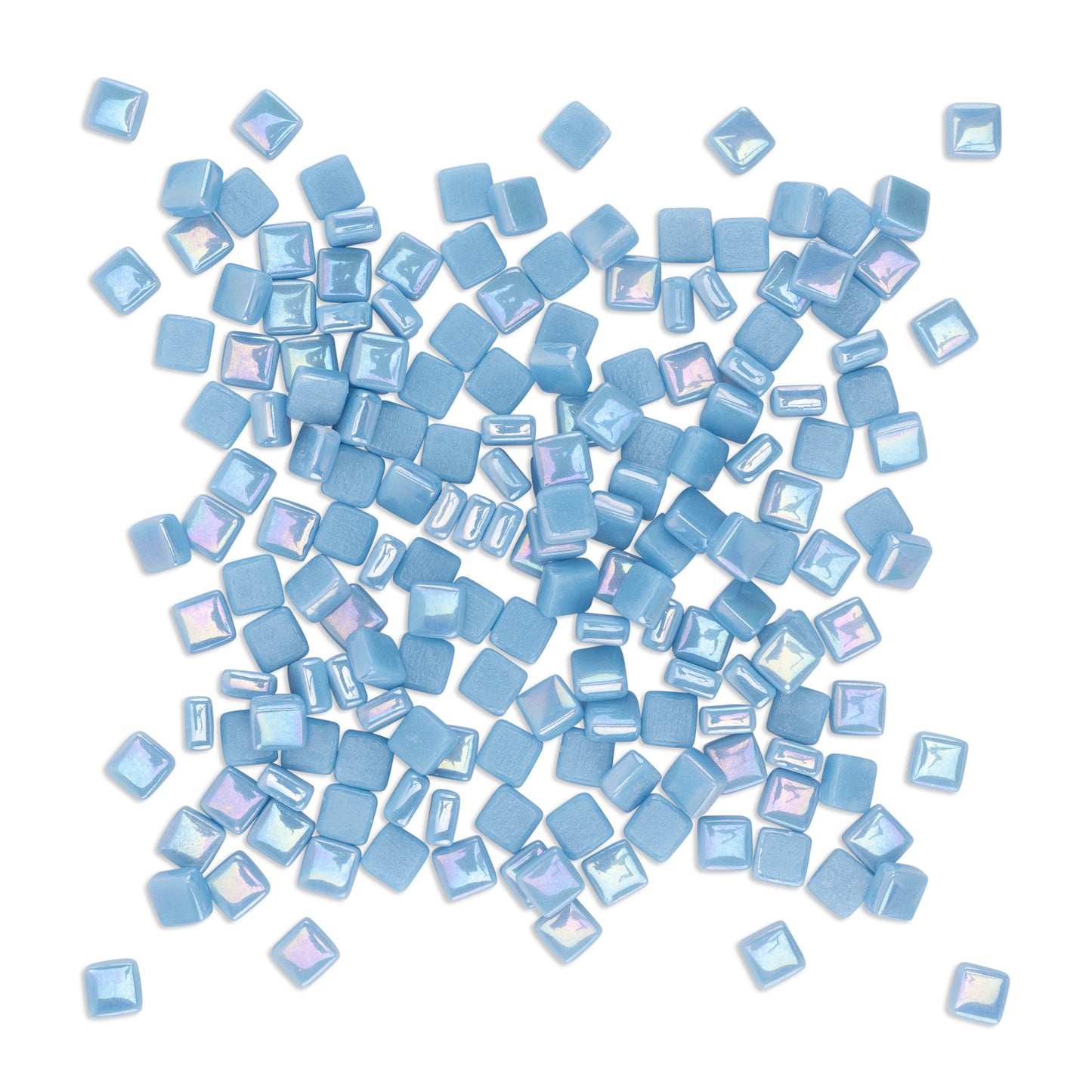 Sky Blue Mini Iridised Glass Blocks Mosaic Tiles 250g