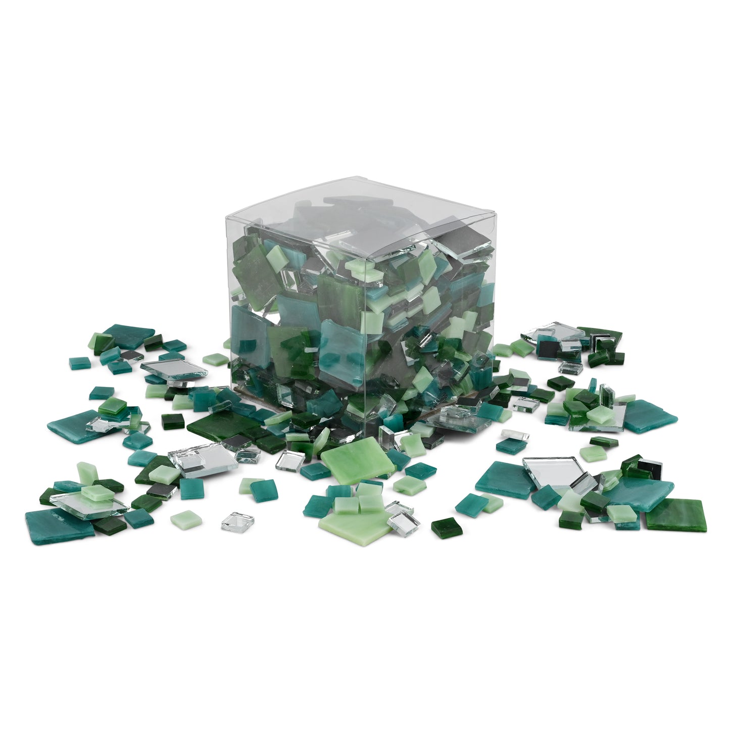 Jungle Theme Green Mosaic Glass Tiles 1Kg **School Bulk Buy**