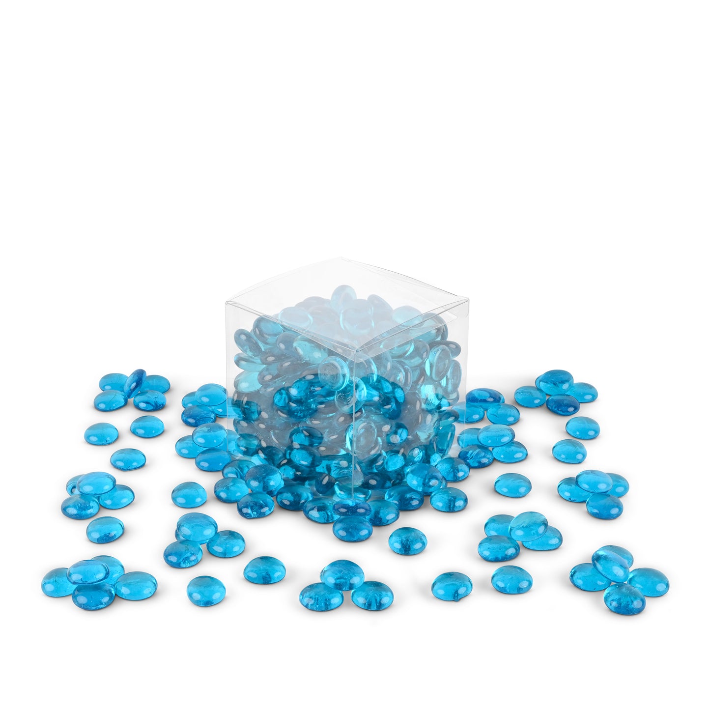 Sky Blue Round Glass Mosaic Gems 1Kg **School Bulk Buy**