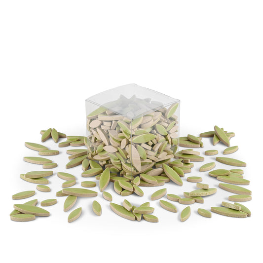 Light Green Leaf Petal Shaped Ceramic Mosaic Tiles 800g **School Bulk Buy**