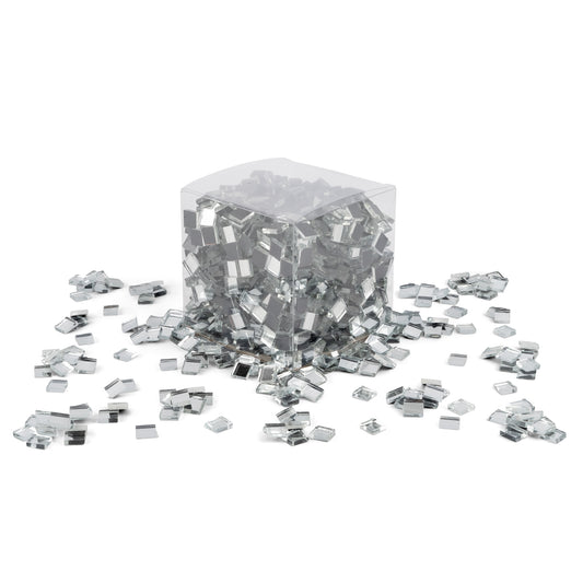 Silver Mirror 10mm Mosaic Glass Tiles 1Kg **School Bulk Buy**
