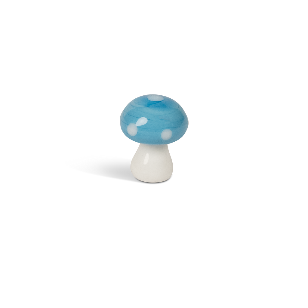 Aqua Mushroom Handmade Glass Mosaic Embellishment - 1 Pc