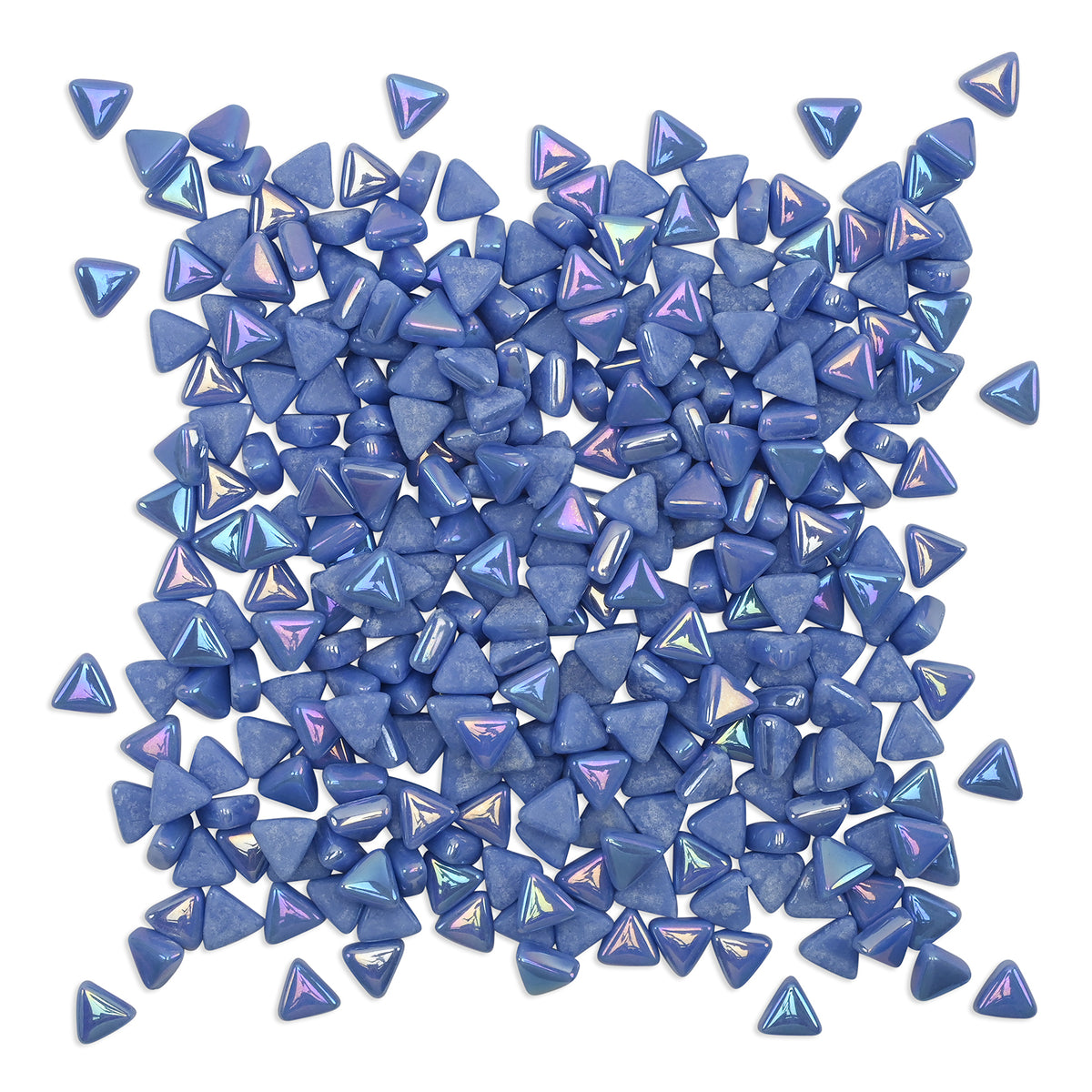 Blue Mini Iridised Triangles 9mm Tiles 250g
