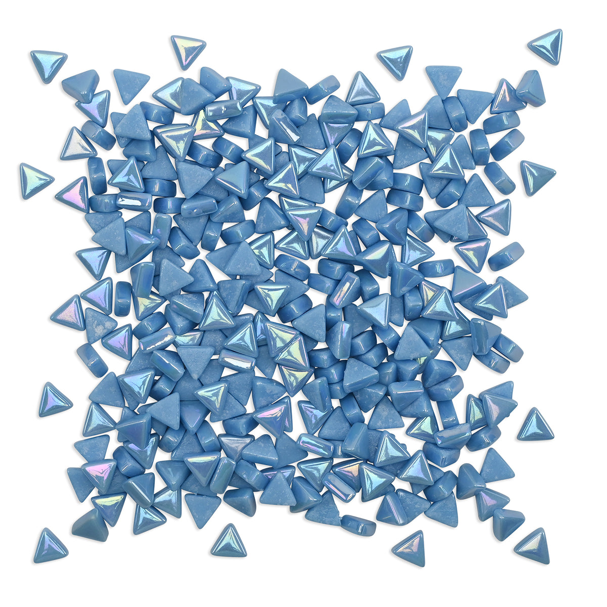 Light Blue Mini Iridised Triangles 9mm Tiles 250g