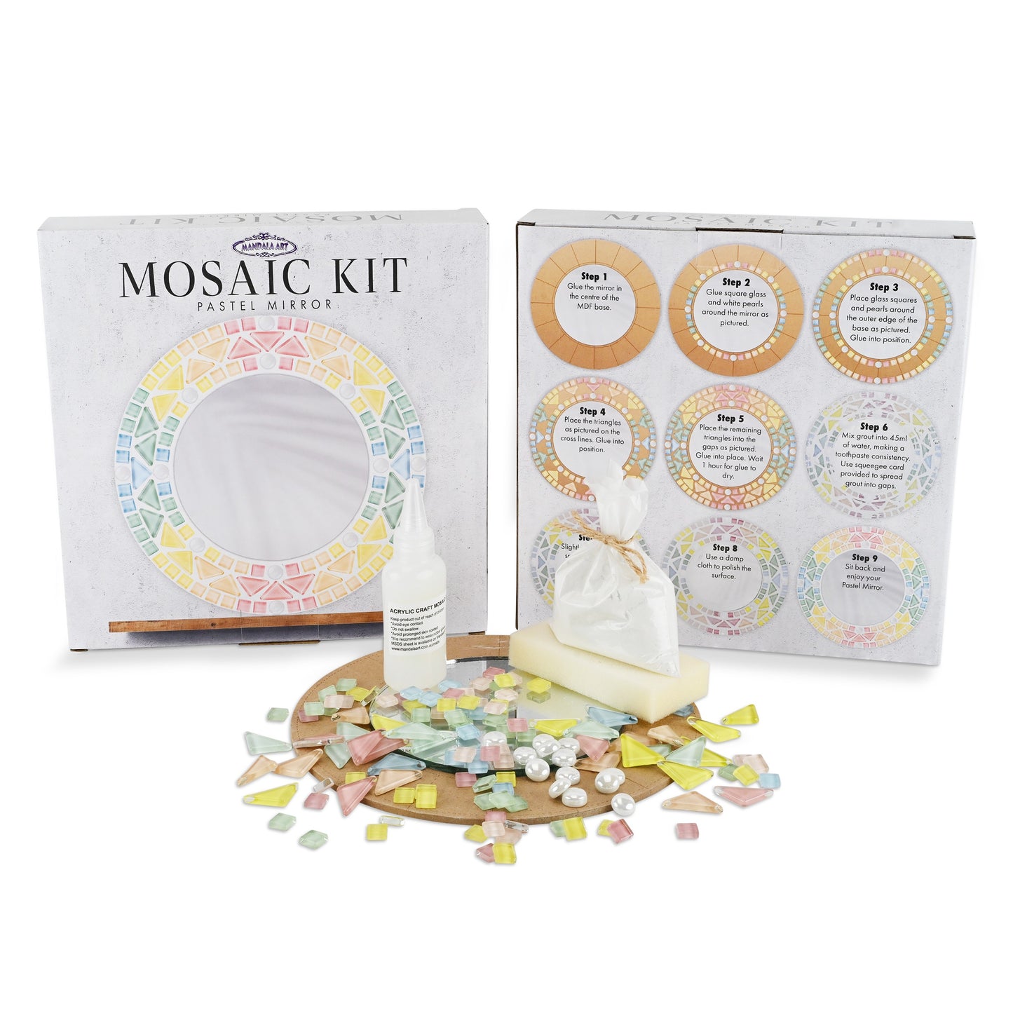 Pastel Rainbow Round Mirror Kit