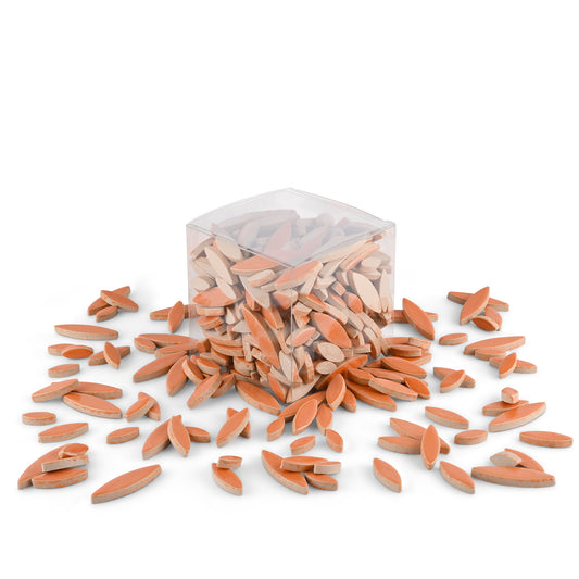Orange Leaf Petal Shaped Ceramic Mosaic Tiles 800g **School Bulk Buy**