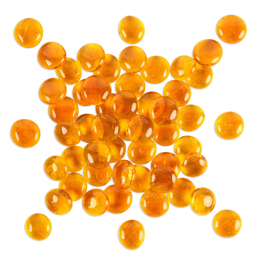 Orange Round Glass Mosaic Gems 250g