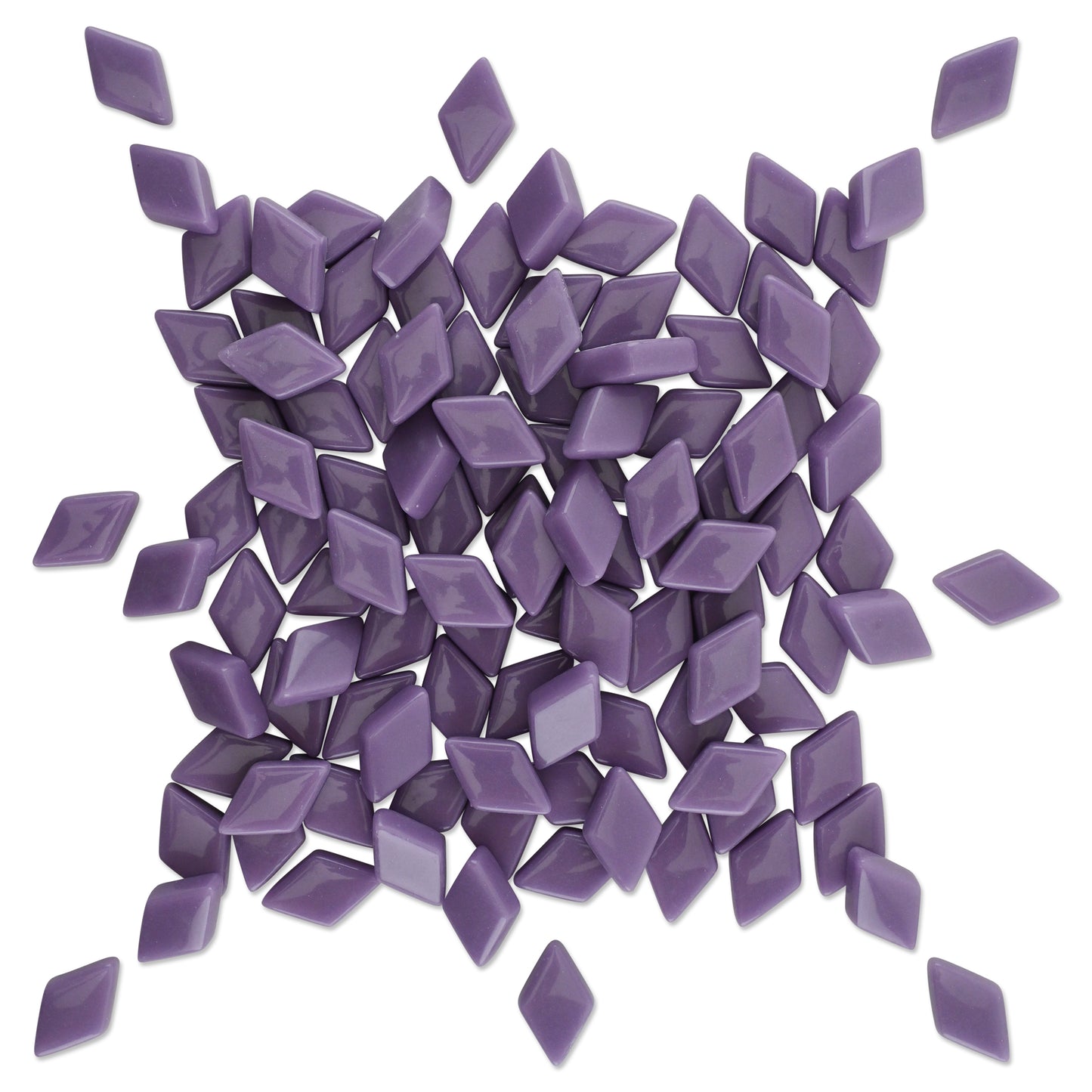 Purple Diamond Shape Glass Glossy Finish Mosaic Tiles 250g