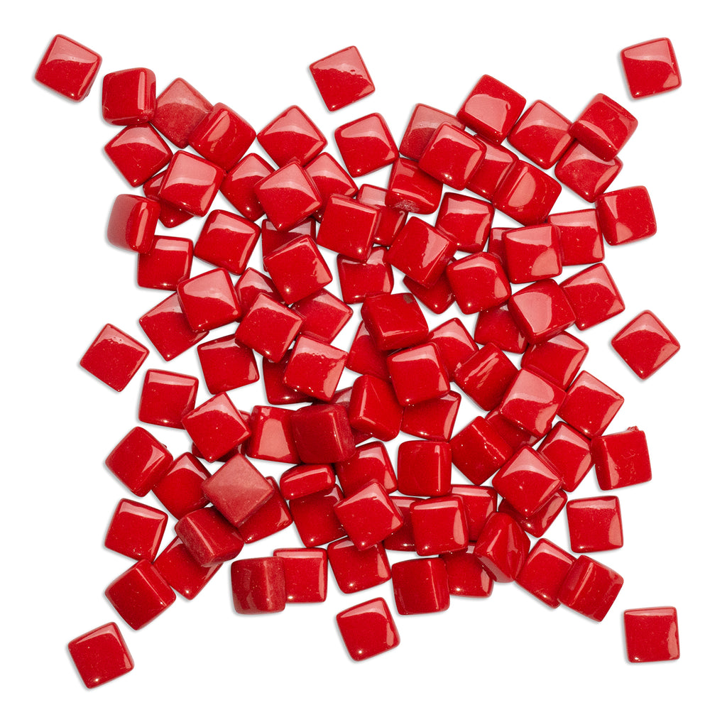 Red Glass Blocks Red Mosaic Tiles 250g