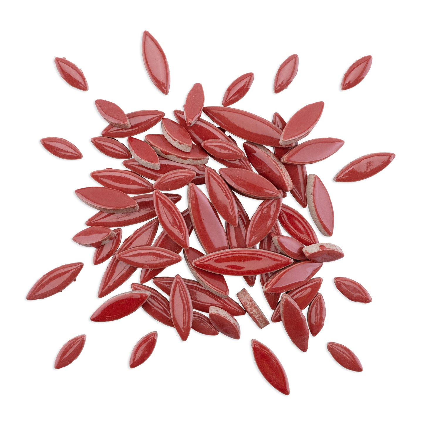 Red Ceramic Leaf Petal Shaped Tiles 800g **School Bulk Buy**