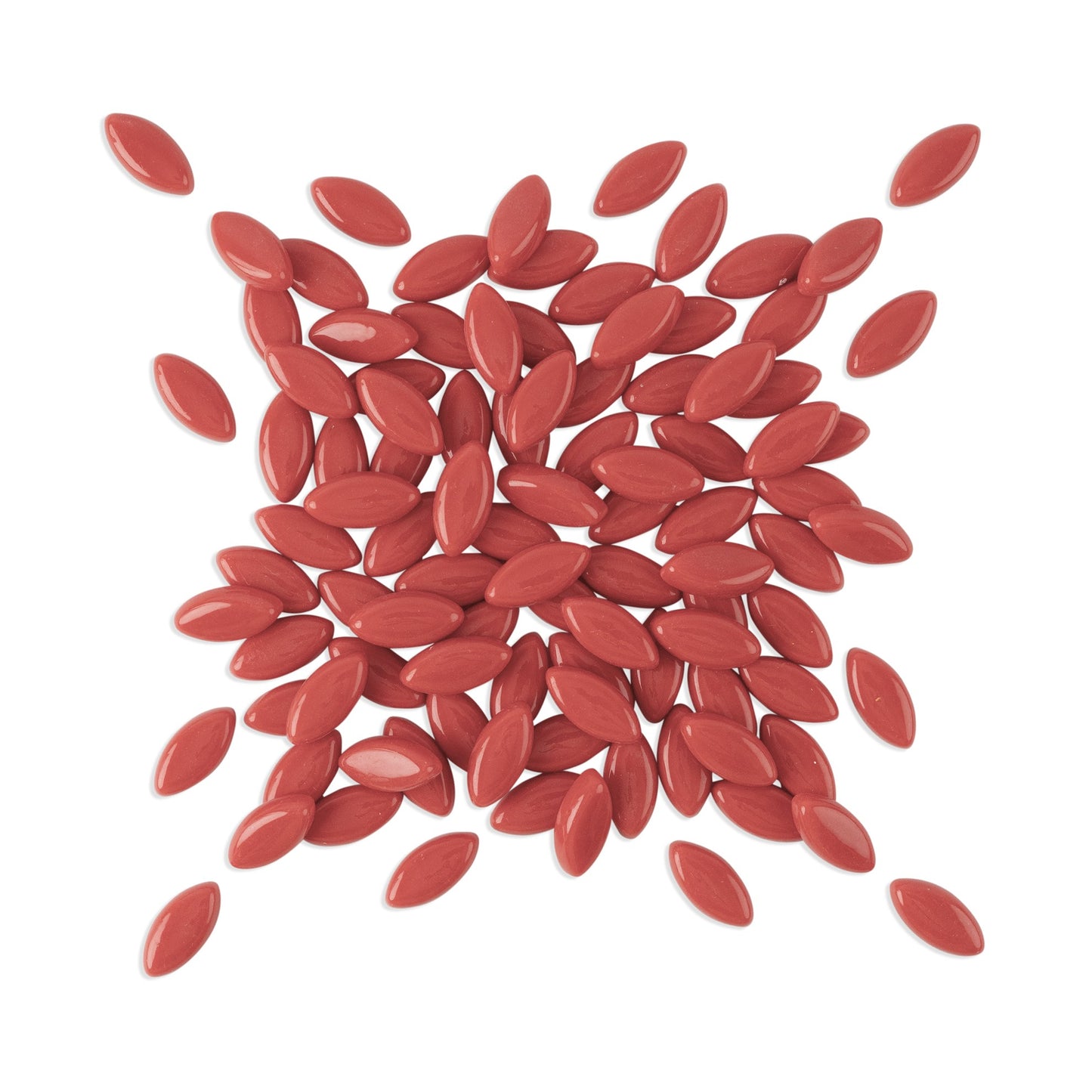 Red Flower Petal Shaped Mosaic Tiles 1Kg **School Bulk Buy**