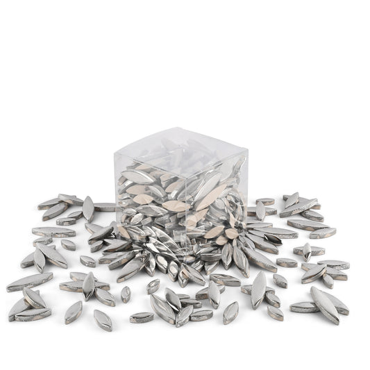 Silver Leaf Petal Shaped Ceramic Mosaic Tiles 800g **School Bulk Buy**