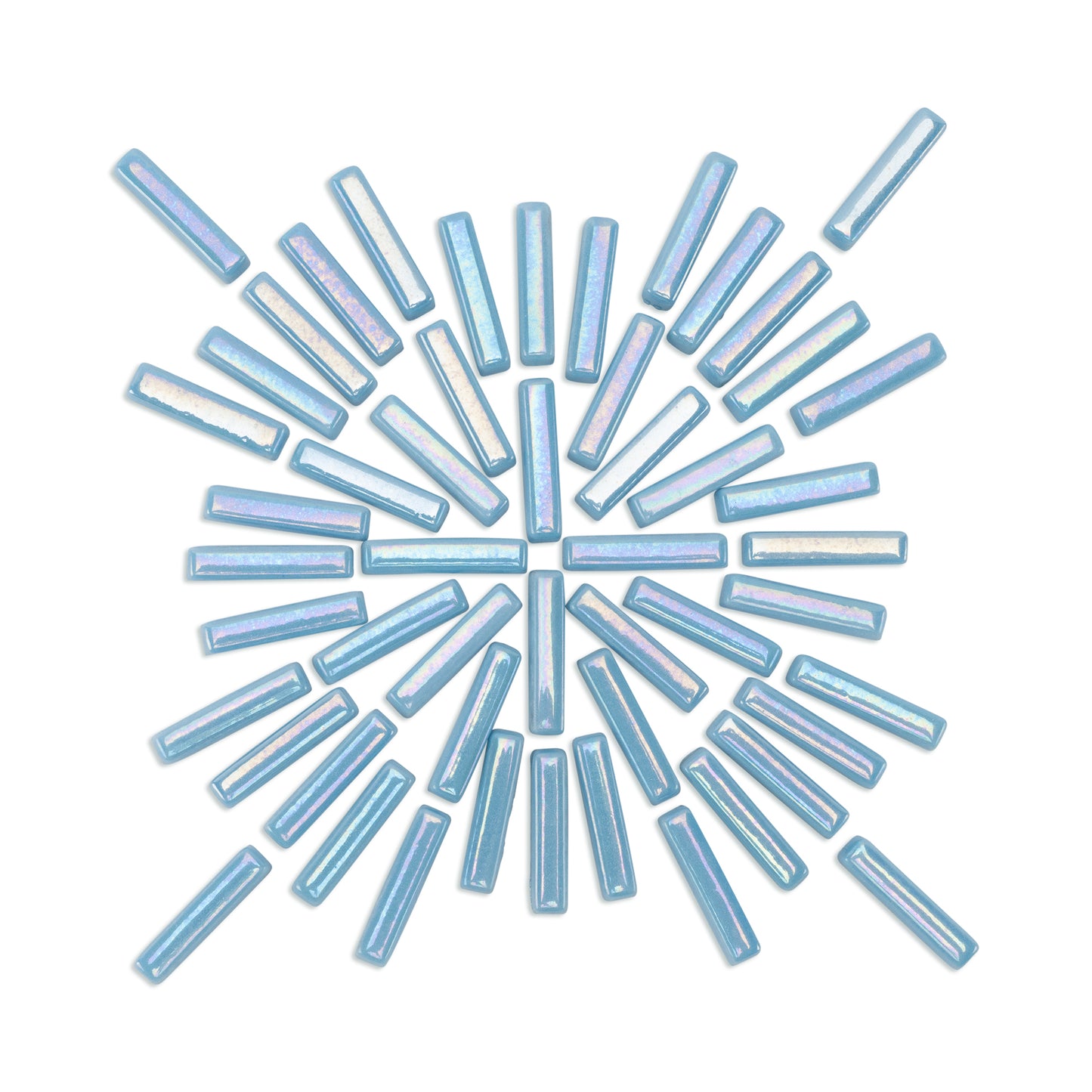 Irridised Sky Blue Sticks Glass Tiles 250g - LIMITED STOCK