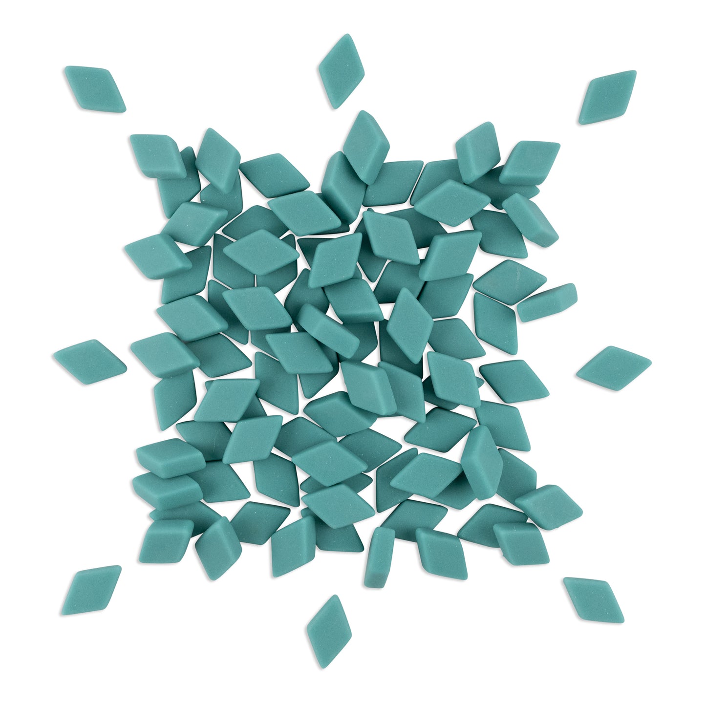 Teal 54 Diamond Shape Glass Matte Finish Green Mosaic Tiles 250g