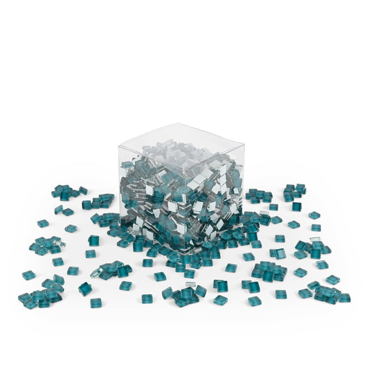 Teal Crystal Glass Tiles 1Kg **School Bulk Buy**