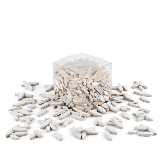 White Leaf Petal Shaped Ceramic Mosaic Tiles 800g **School Bulk Buy**