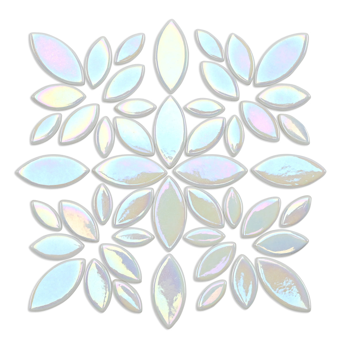 White Iridised Leaf & Petal Shapes 250g