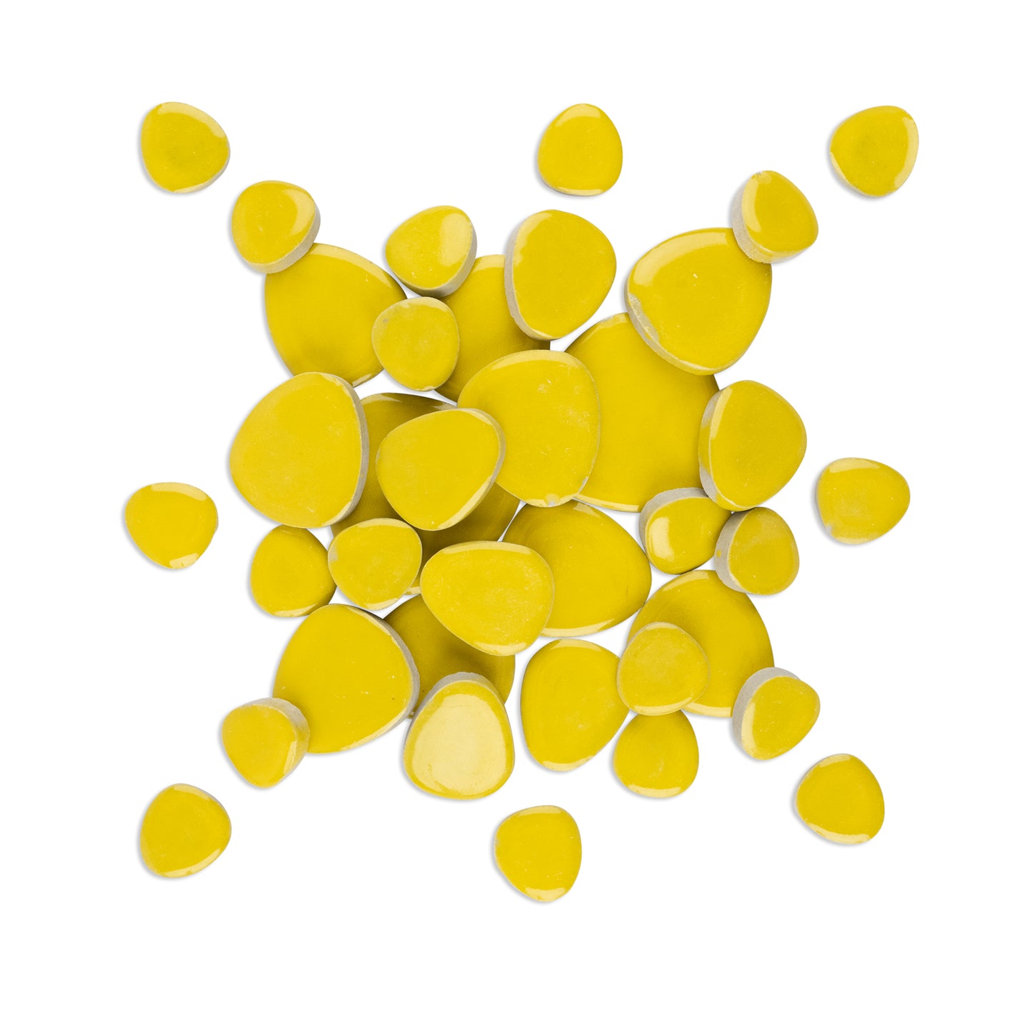 Yellow Glazed Ceramic Pebble Tiles 800g **School Bulk Buy**