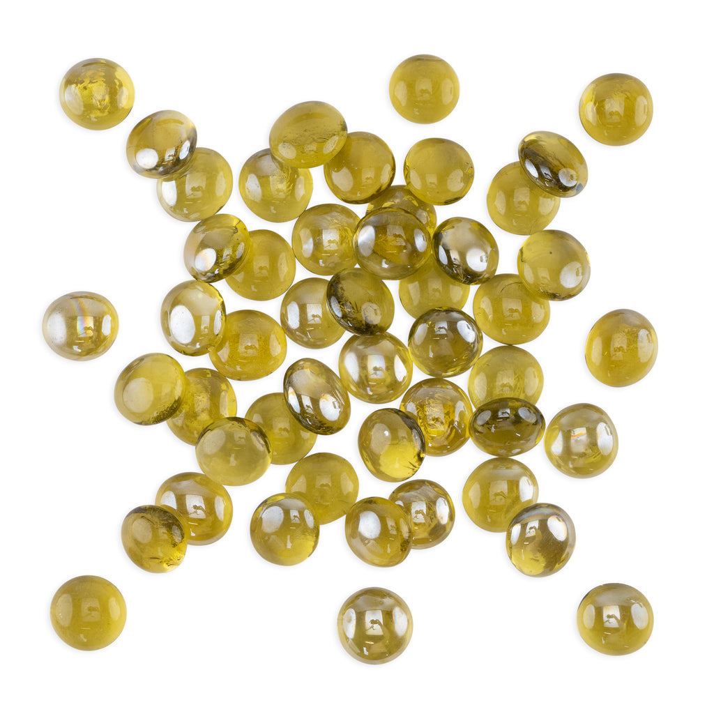 Yellow Round Glass Mosaic Gems 250g