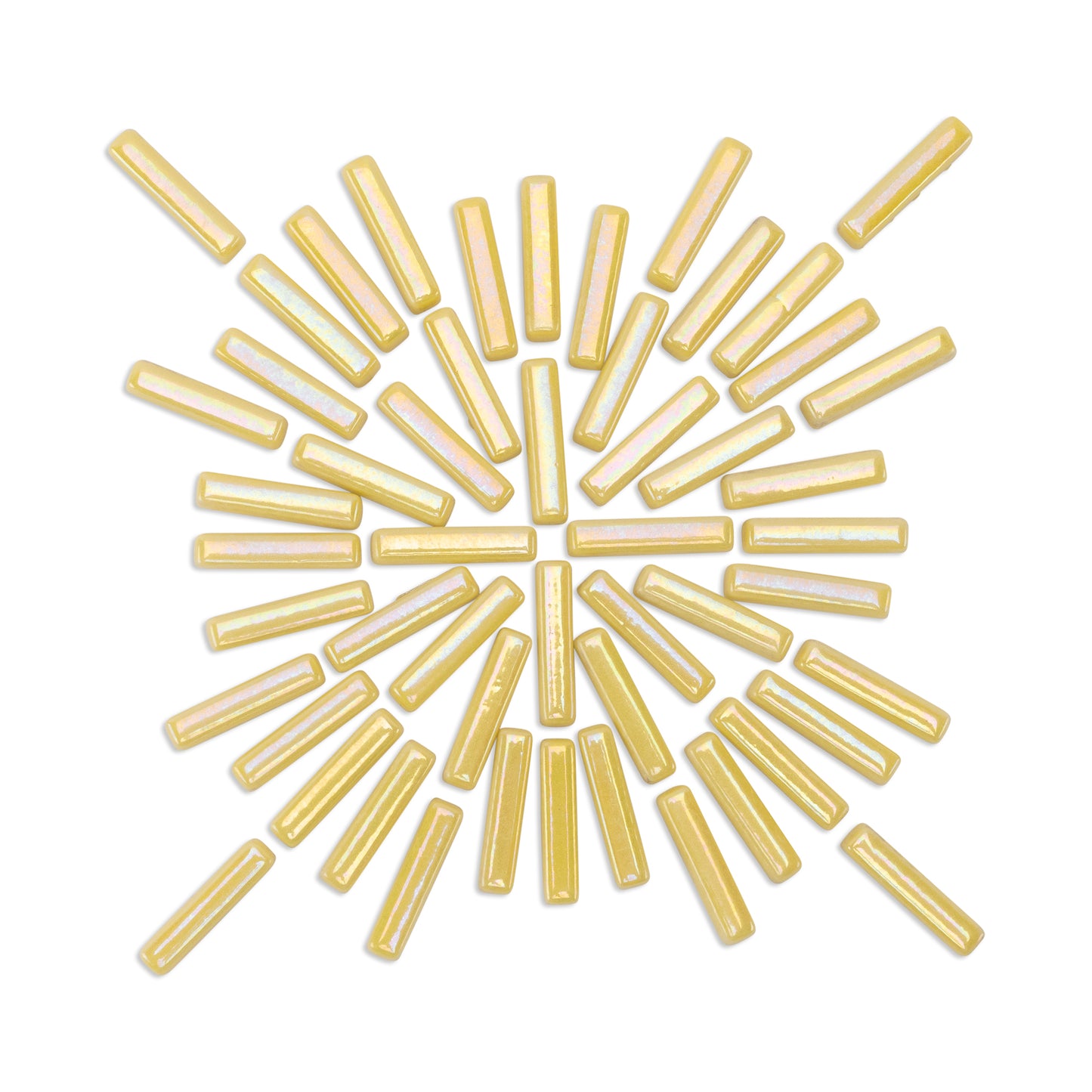 Irridised Yellow Sticks Glass Tiles 250g - LIMITED STOCK