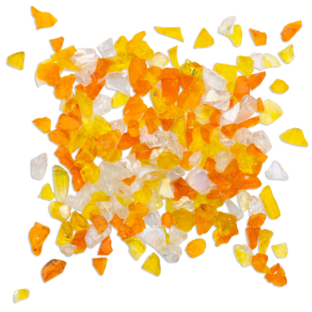 Amber Crush Yellow Orange Mosaic Glass 250g