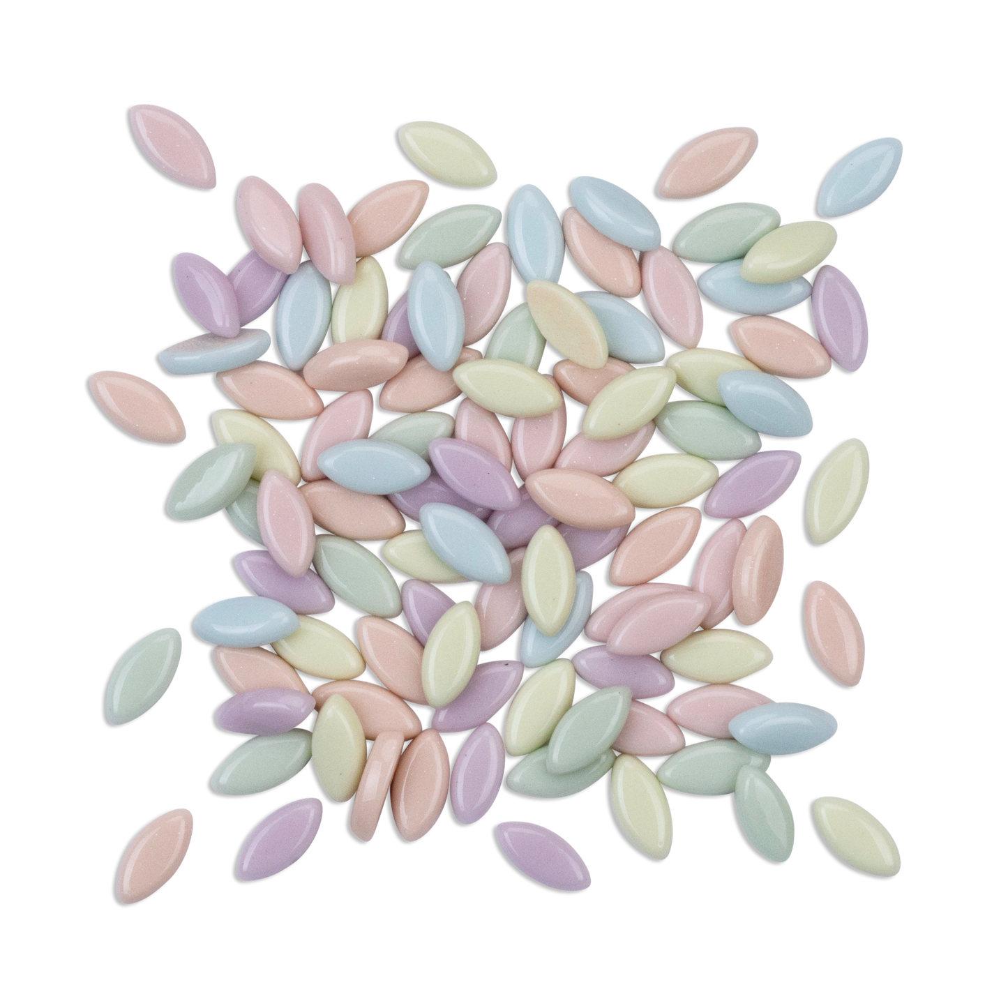 Assorted Pastel Leaf Petal Shaped Mosaic Tiles 250g