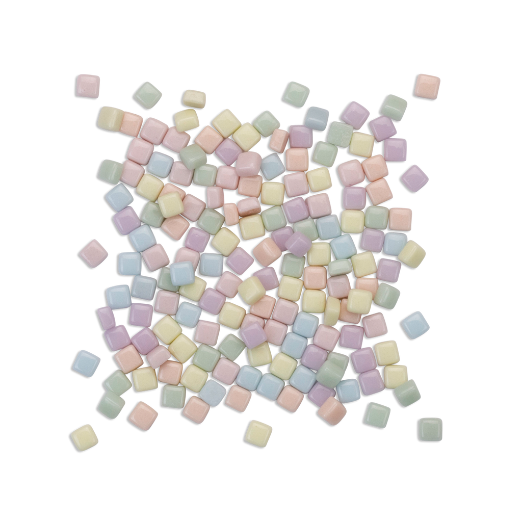 Assorted Mini Pastel Glass Blocks Assorted Colour Mosaic Tiles 250g