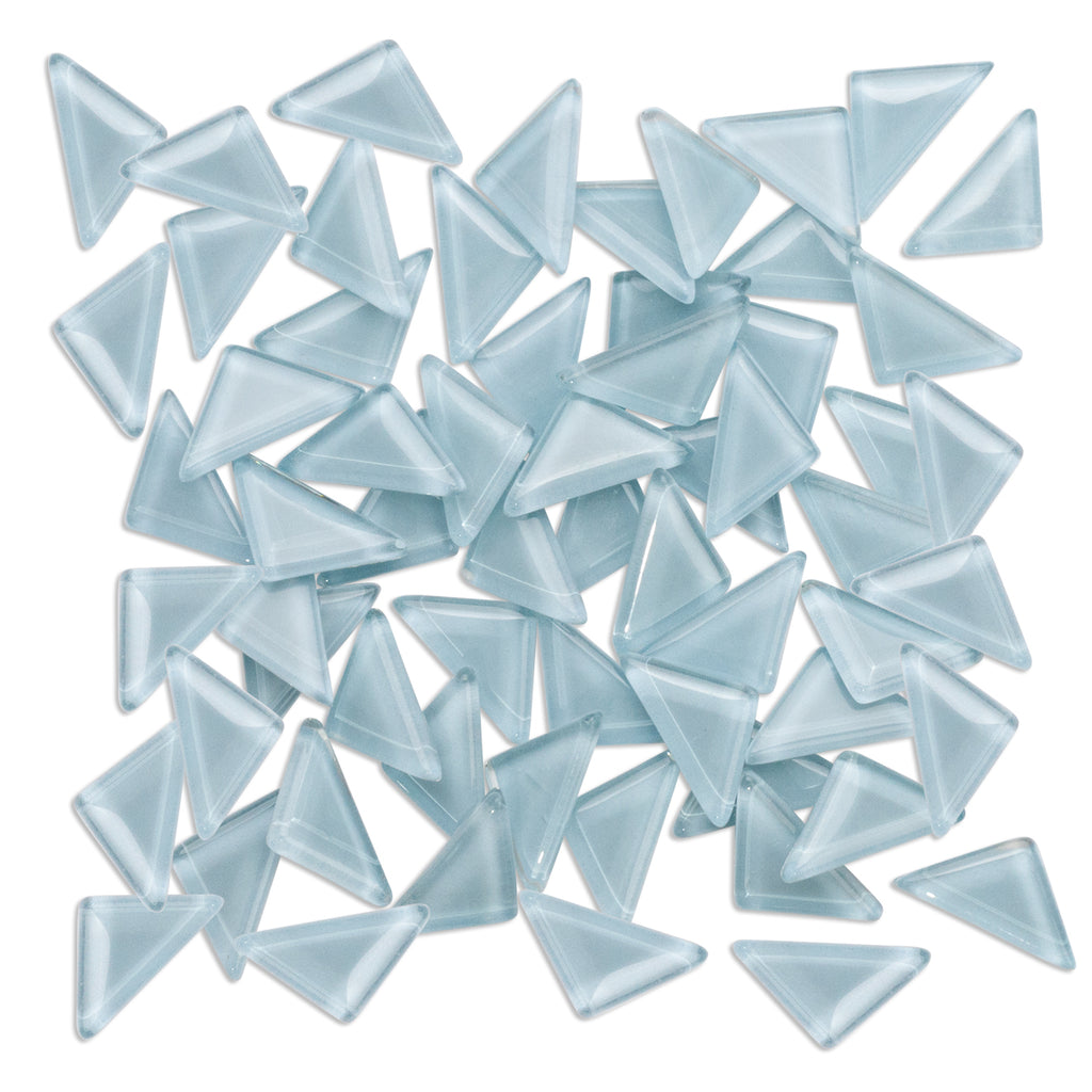 Eggshell Blue Triangles Mosaic Glass 250g