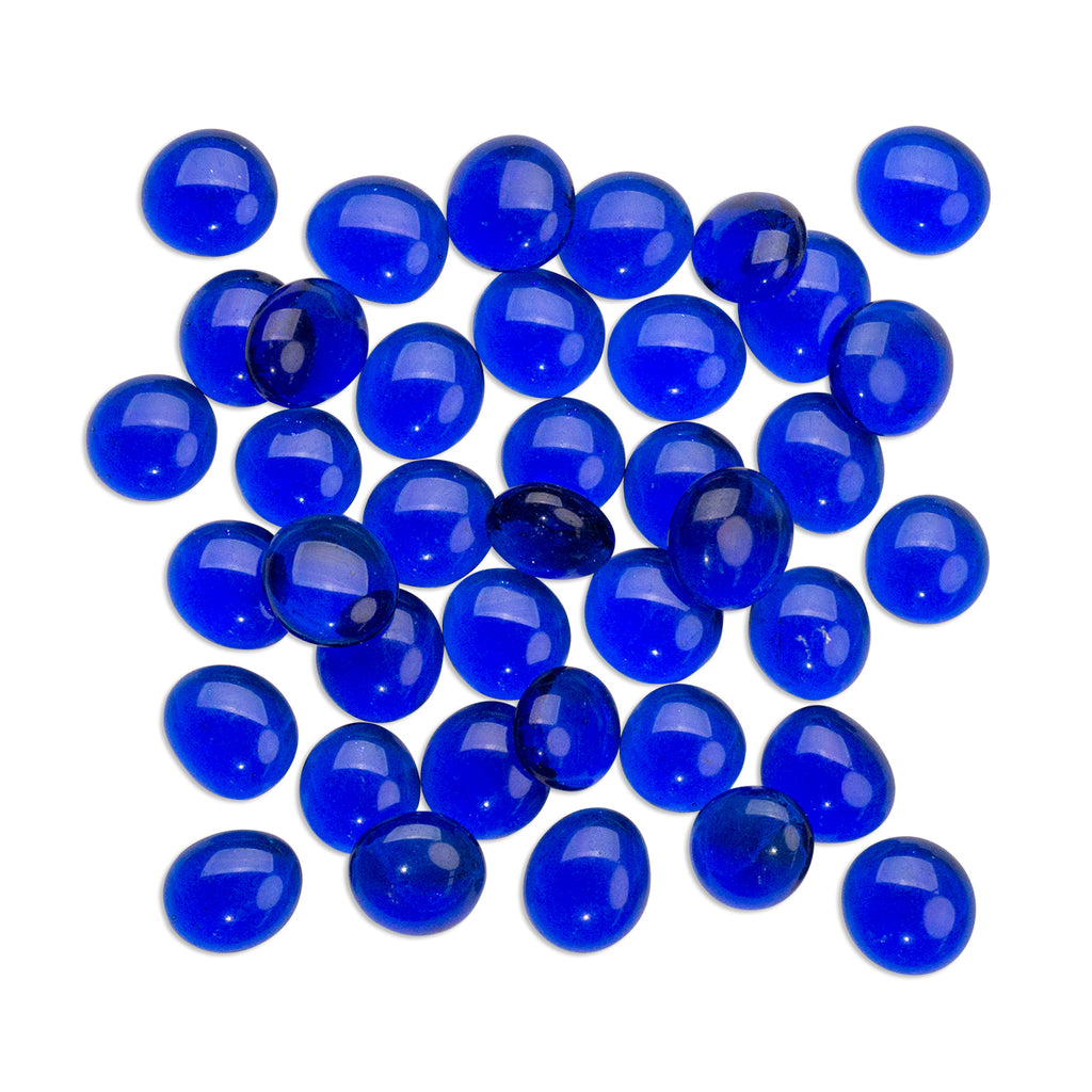 Dark Blue Round Glass Mosaic Gems 250g