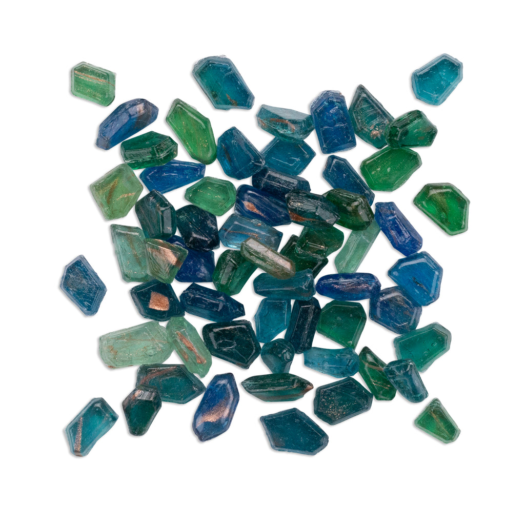 Equinox Space Rocks 250g Irregular Shaped Blue/Green Glass Pieces