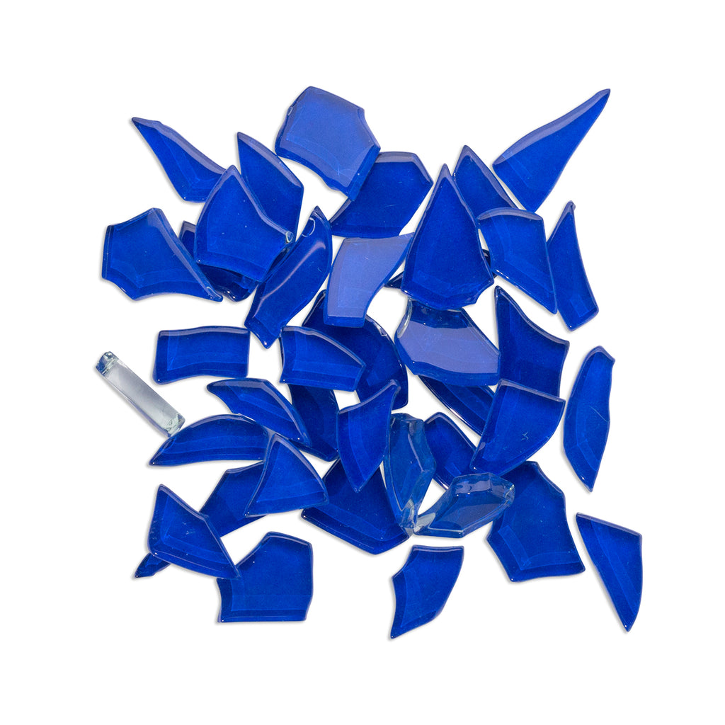Deep Blue Crackled *EXTRA LARGE* 250g Blue Mosaic Glass Tile