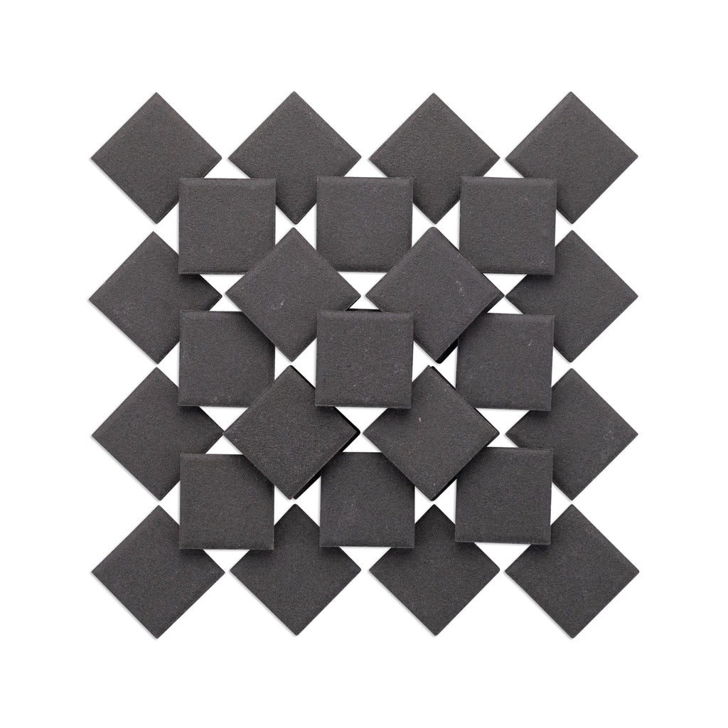 Charcoal 23mm Porcelain Ceramic Black Tiles 250g